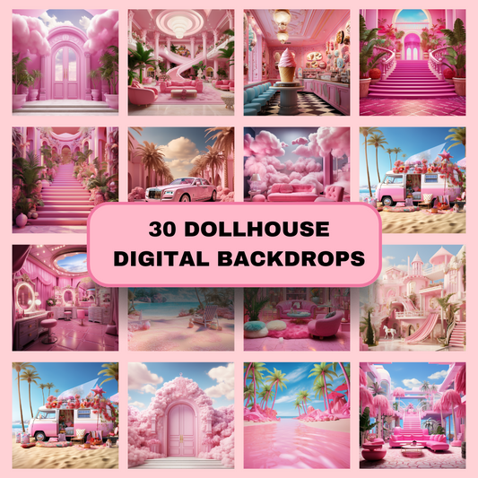 30 Digital Doll House Backdrops