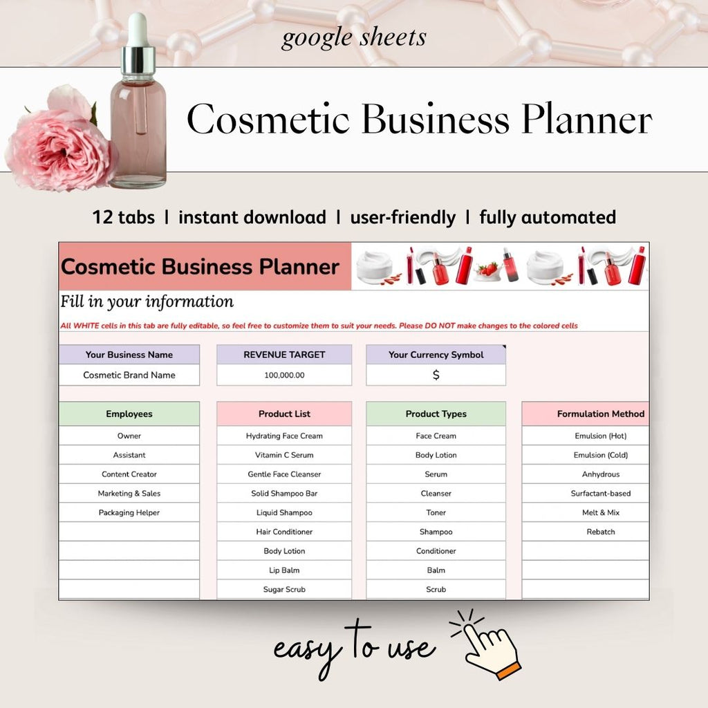 Cosmetic Business Planner