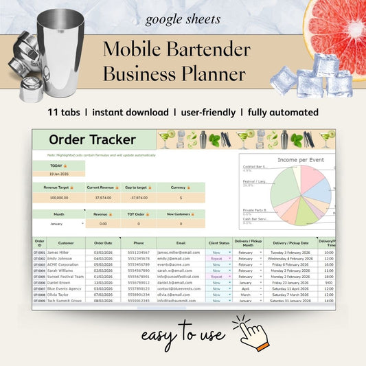 Mobile Bartender Business Planner