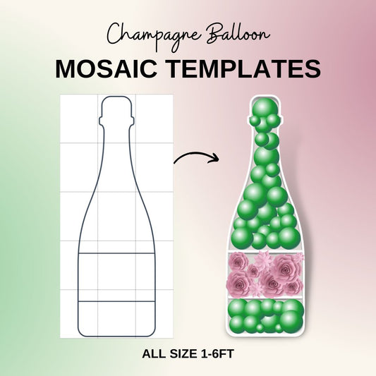 Champagne Balloon Mosaic templates
