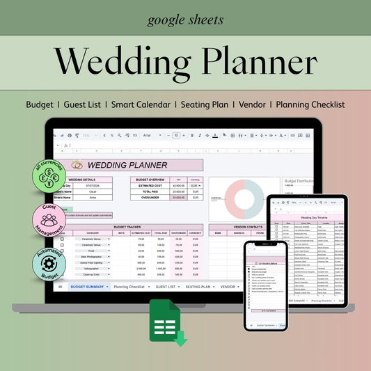 Wedding Budget Planner Google Sheets
