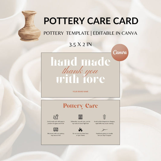 Pottery Care Card