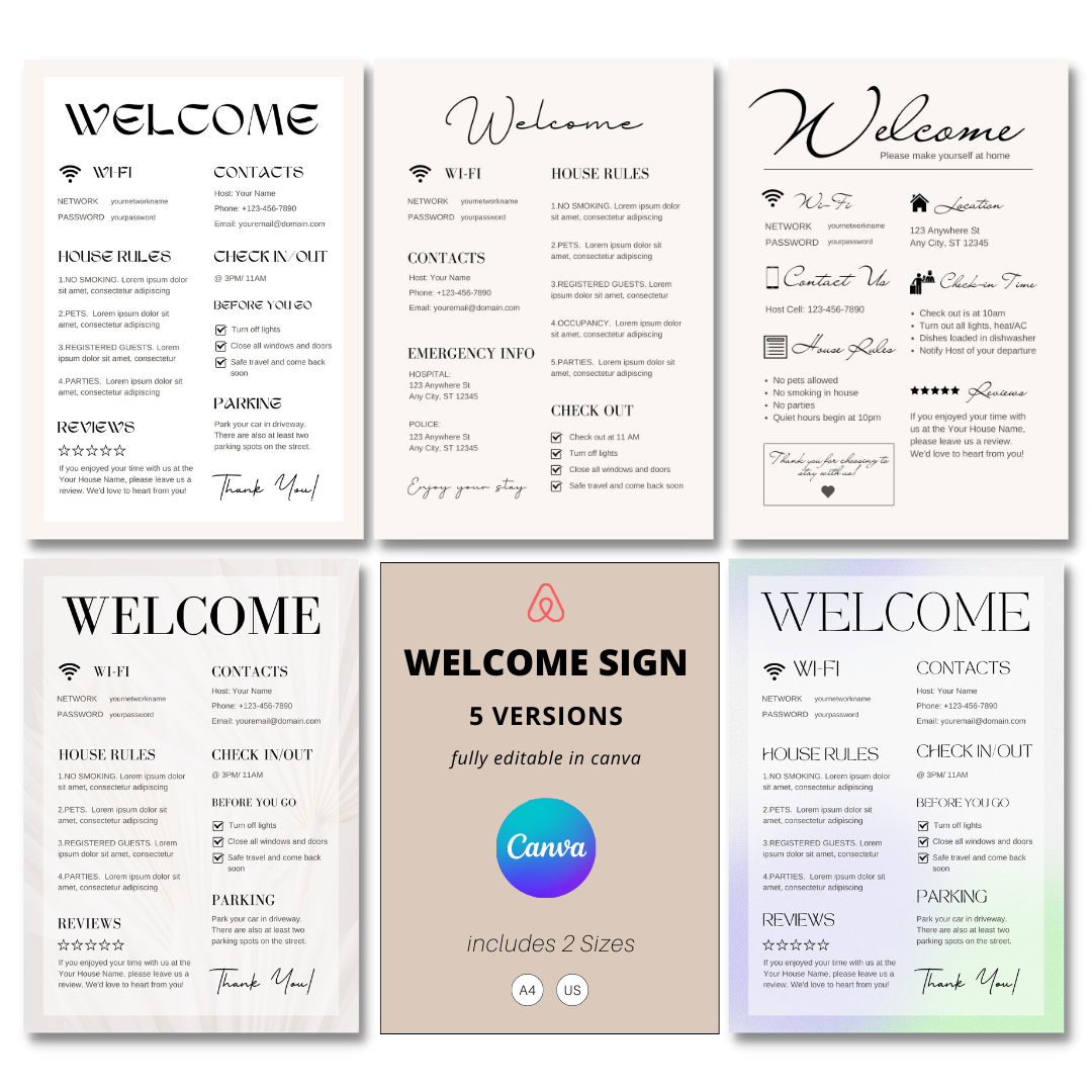 Airbnb Welcome Sign