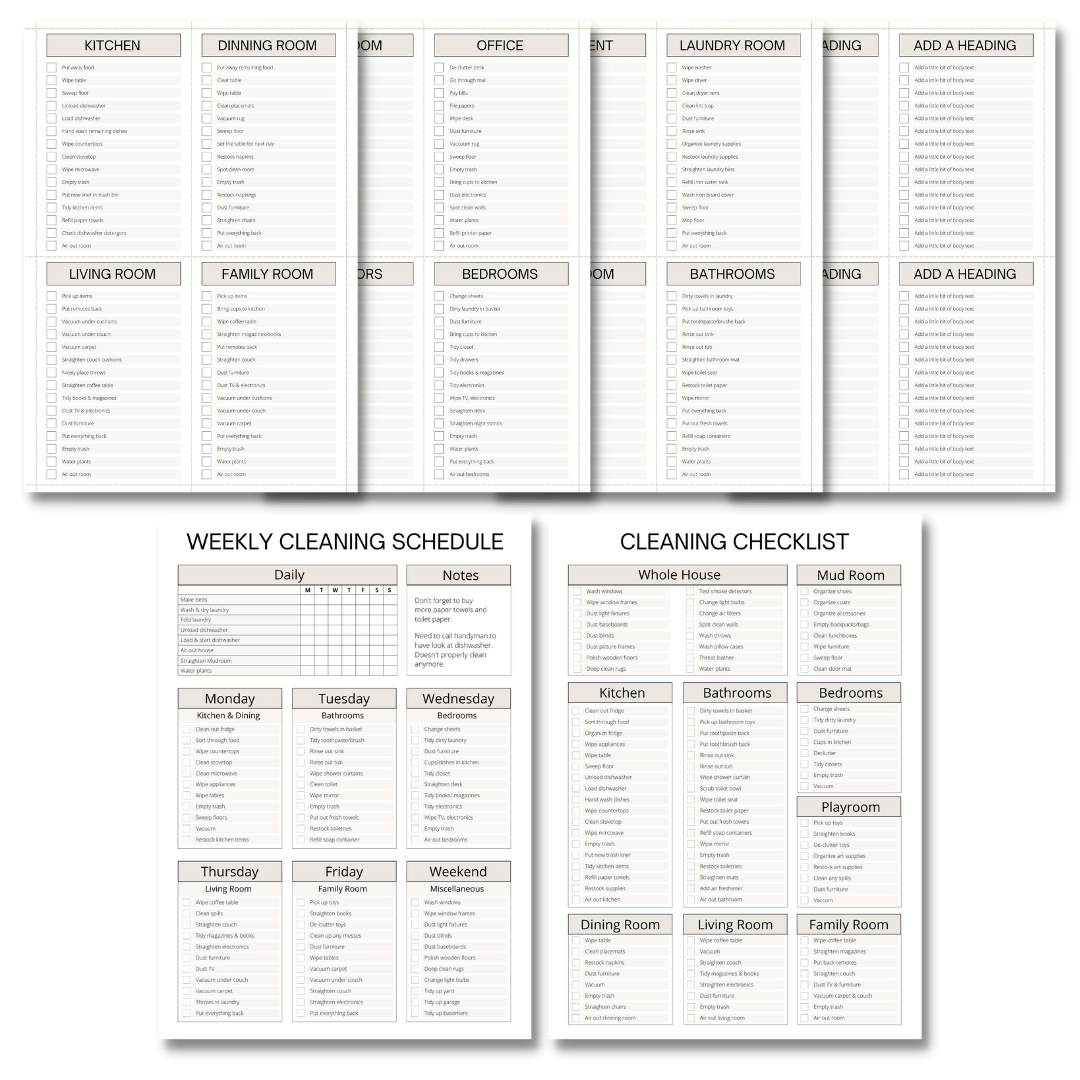 ADHD Cleaning Checklist Site Vee